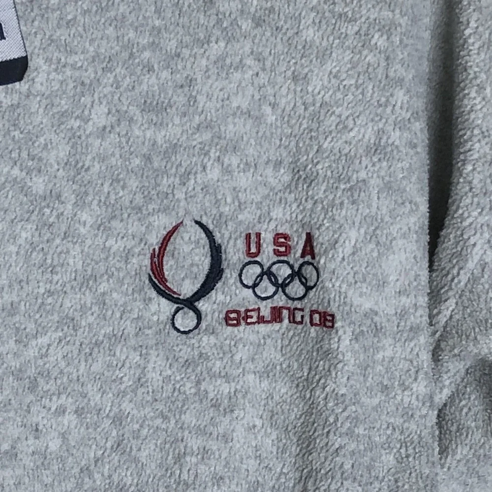 Olympics Jacket Mens Large 2008 Beijing Olympics Team USA Fleece Full Zip Gray